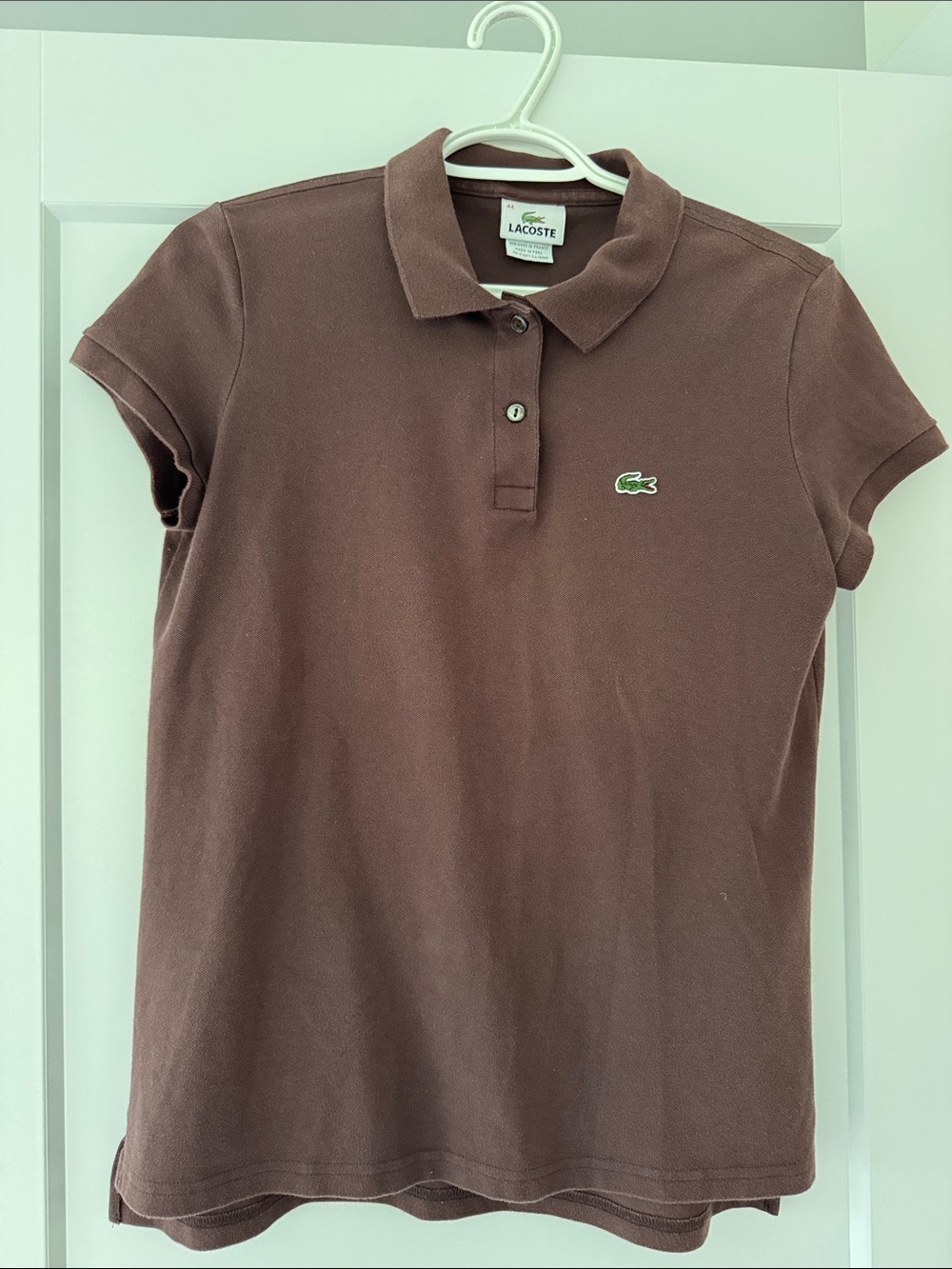 Lacoste Women’s Chocolate Brown Short Sleeve Polo